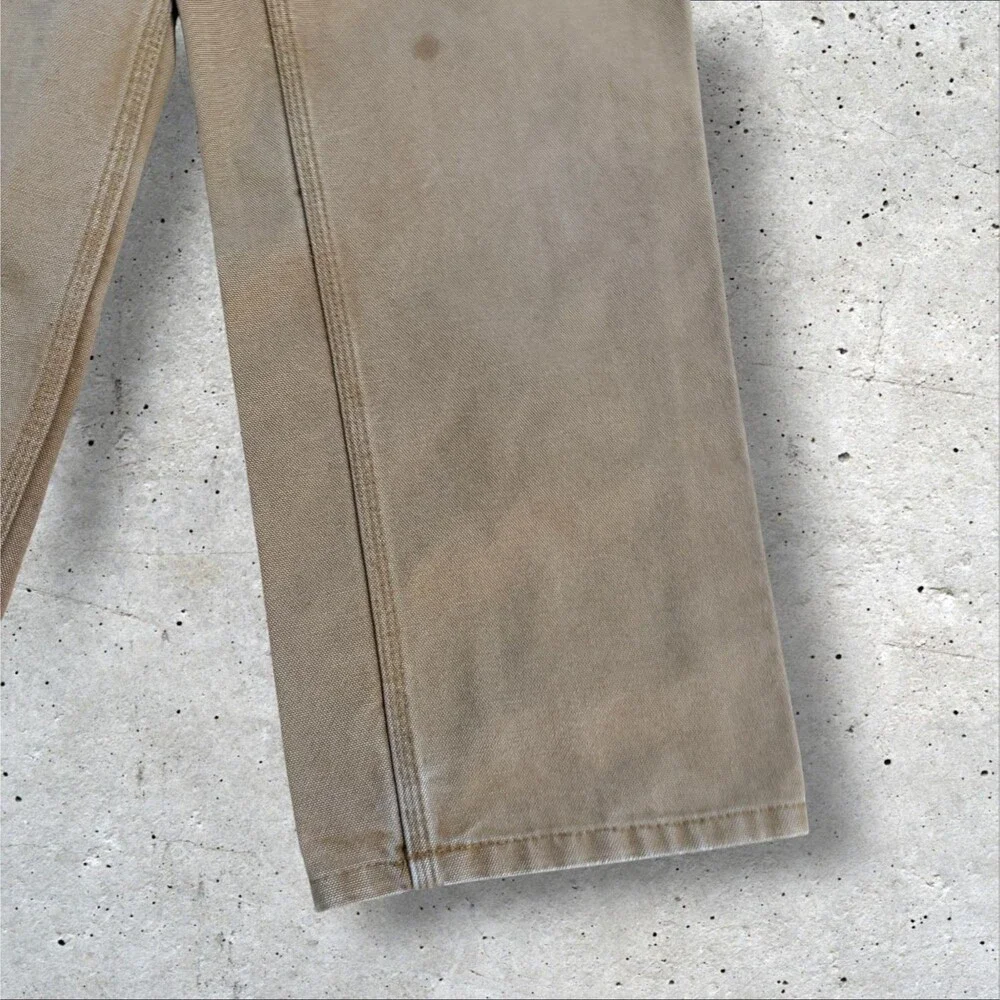 Carhartt Boys Youth Size 8 Carpenter Pants Canvas Duck Tan Brown Utility Jeans